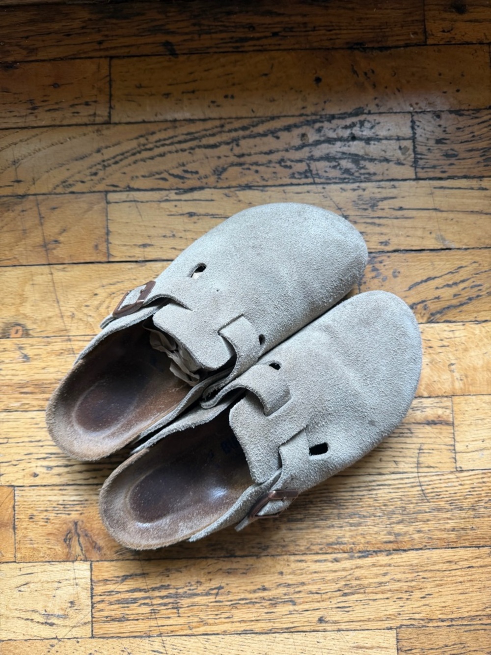 Birkenstock Taupe Boston Clogs - Picture 6 of 11